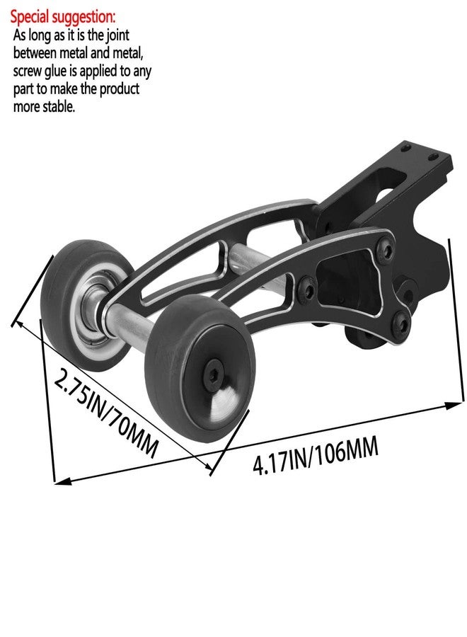 hopsupRC RC Adjustable Wheelie Bar Set Upgrades Part for 1/14 MJX 14209 14210 H14BM,Aluminum Adjustable Front Stand Up Wheel Hops Up,Black - Image 5